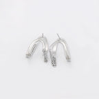 Arete con Cadena Plateada Chapado en Platino