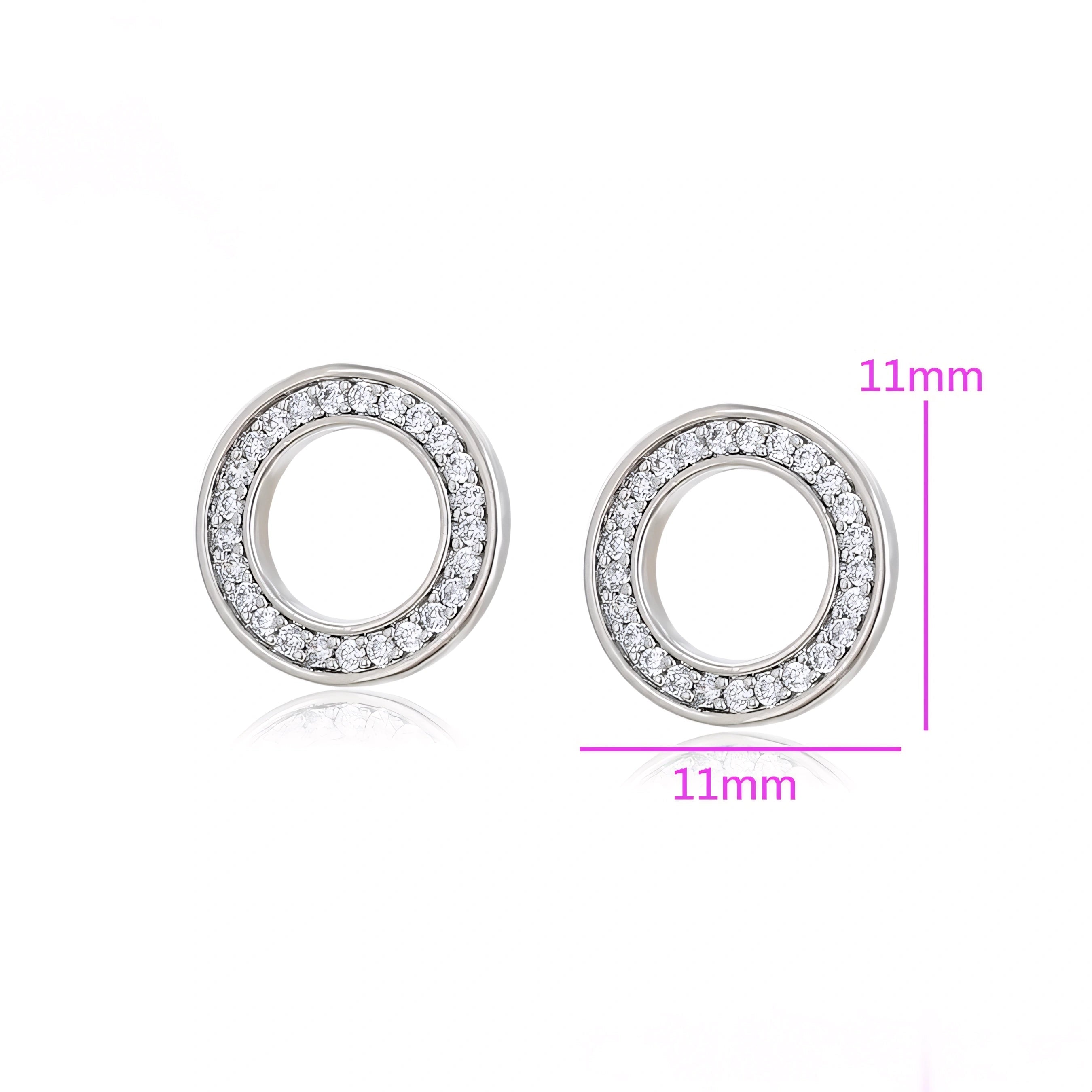 Arete Estilo Pandora con Zirconia Chapado en Platino
