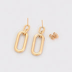 Arete Largo Incrustado con Zirconias Oro laminado 18K