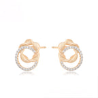 Aretes Multicolor con Doble C’rculo en Oro Laminado 18K