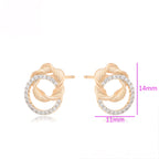 Aretes Multicolor con Doble C’rculo en Oro Laminado 18K