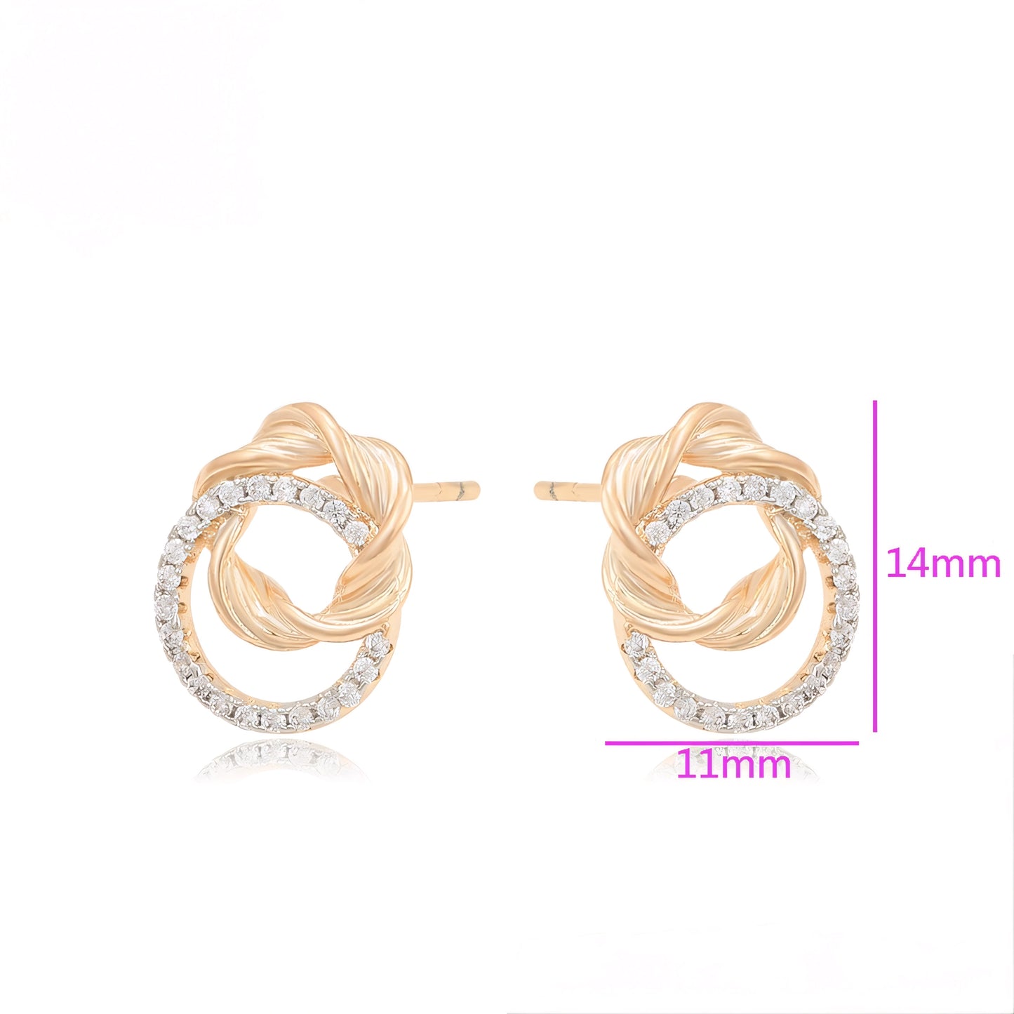 Aretes Multicolor con Doble C’rculo en Oro Laminado 18K