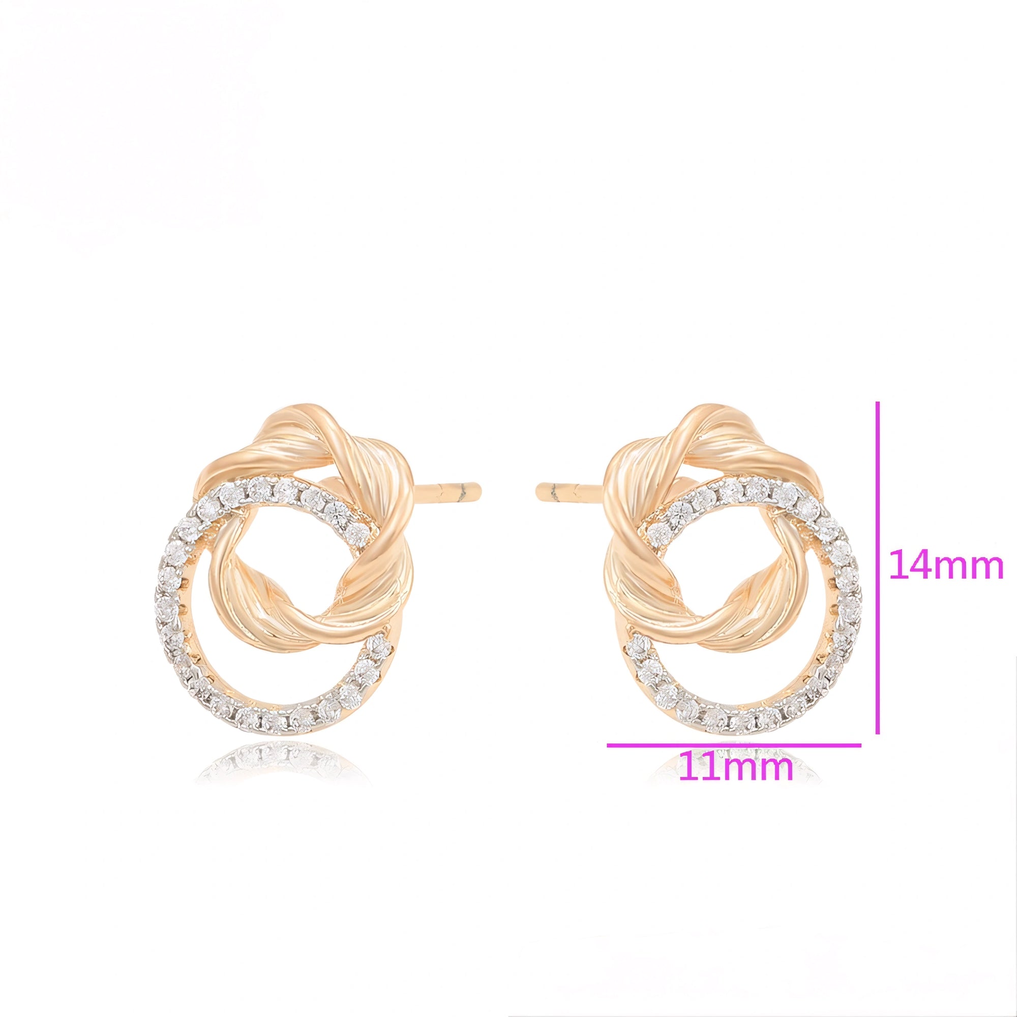 Aretes Multicolor con Doble C’rculo en Oro Laminado 18K