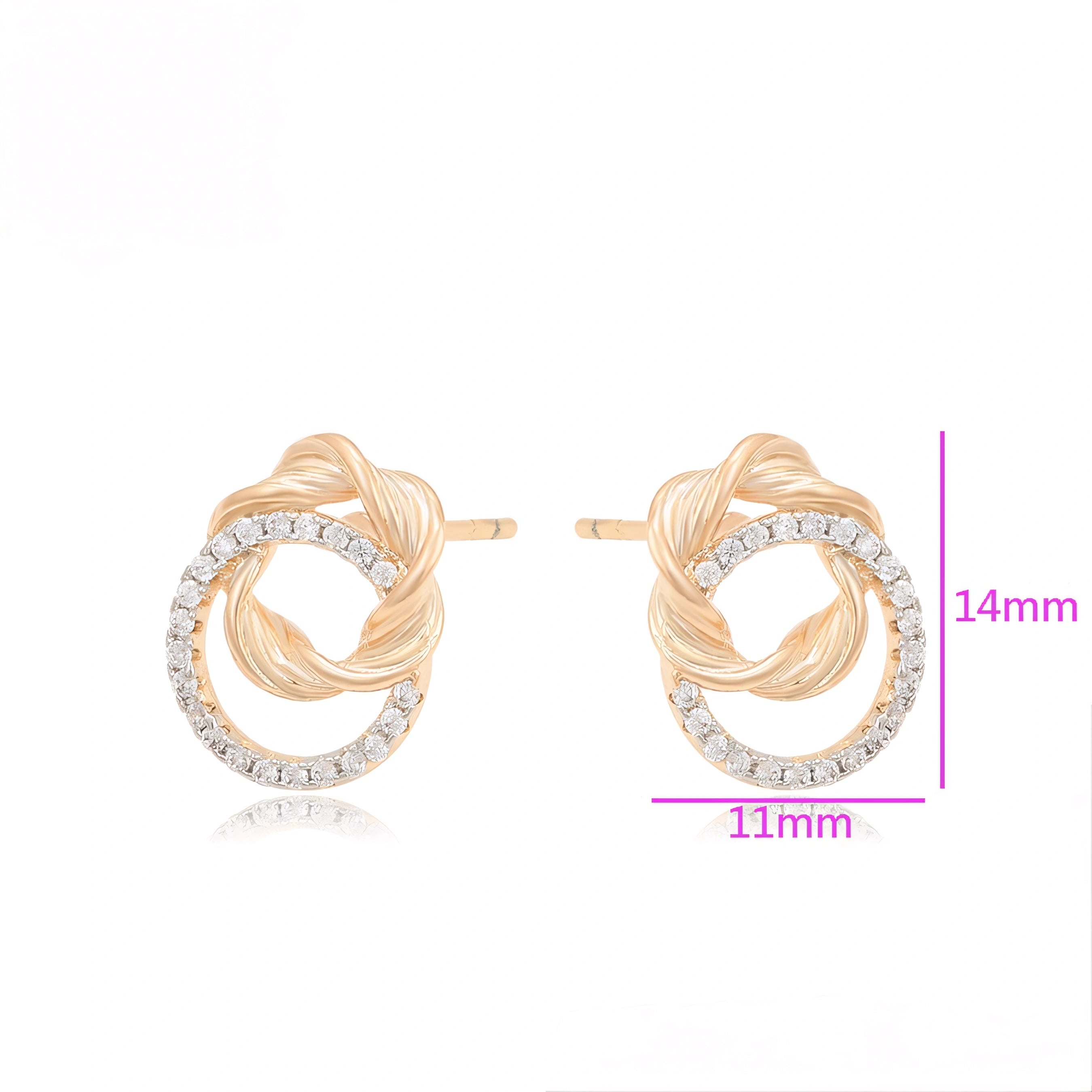 Aretes Multicolor con Doble C’rculo en Oro Laminado 18K
