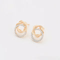 Aretes Multicolor con Doble C’rculo en Oro Laminado 18K