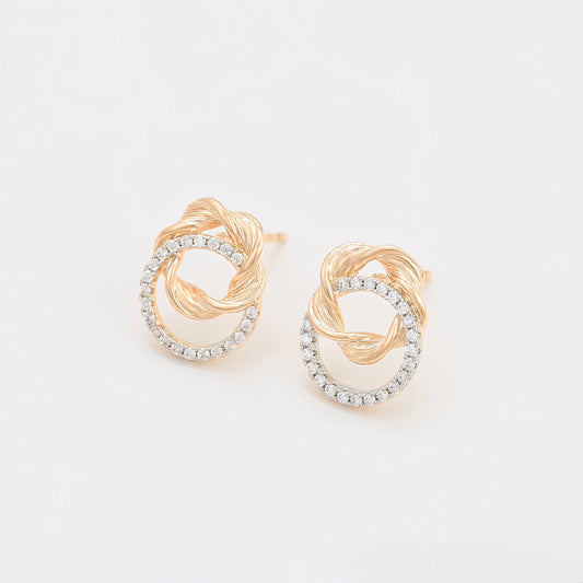 Aretes Multicolor con Doble C’rculo en Oro Laminado 18K