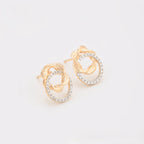 Aretes Multicolor con Doble C’rculo en Oro Laminado 18K