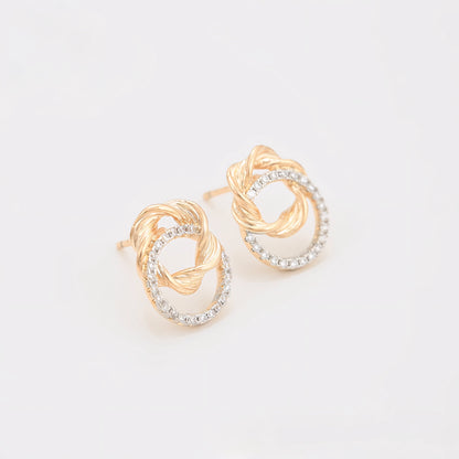 Aretes Multicolor con Doble C’rculo en Oro Laminado 18K