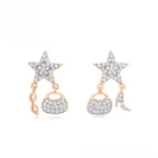 Aretes Multicolor Lentes Bolso y Tacones Oro Laminado 18K