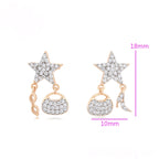 Aretes Multicolor Lentes Bolso y Tacones Oro Laminado 18K
