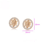 Aretes Religiosos Oro Laminado 18K con Zirconias