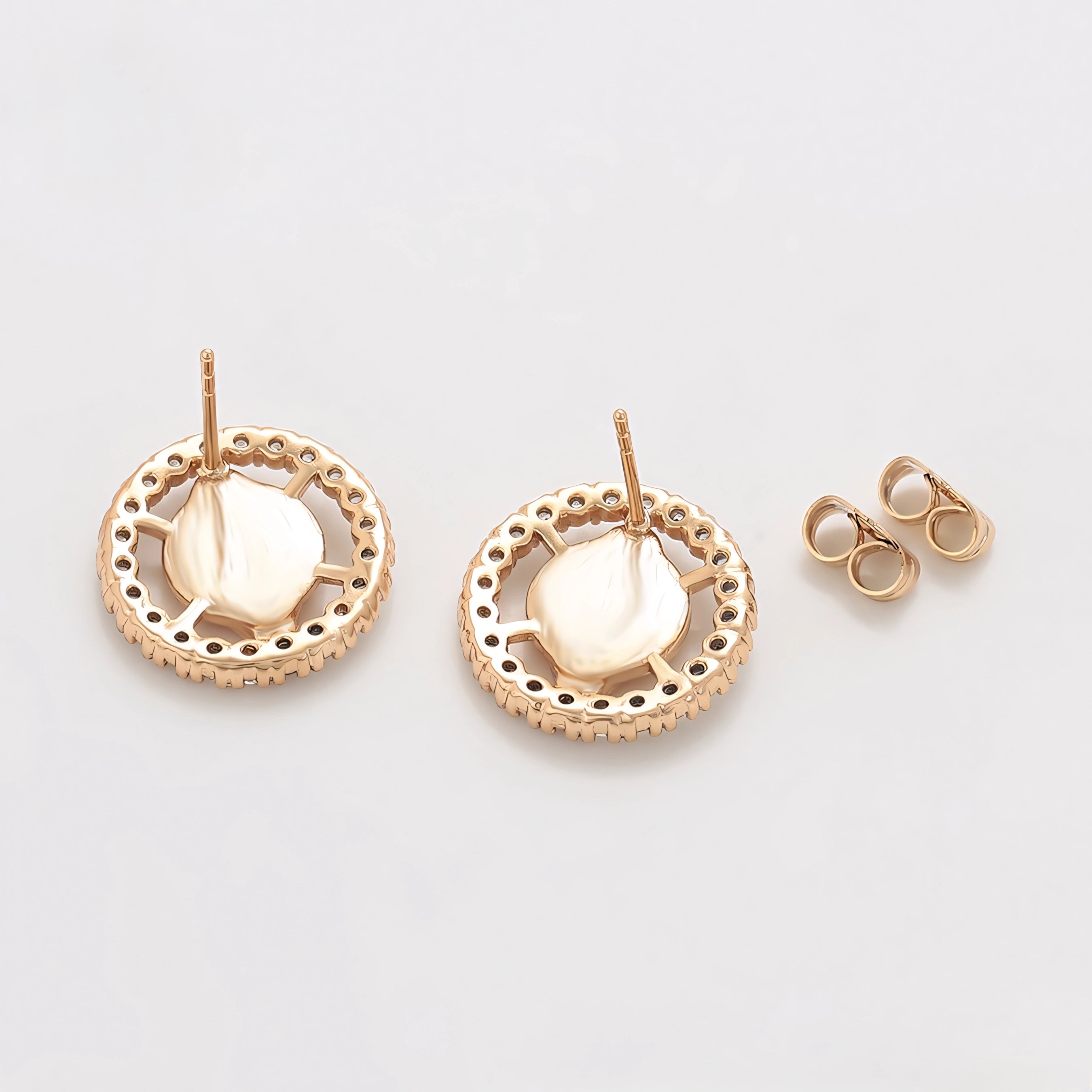 Aretes Religiosos Oro Laminado 18K con Zirconias