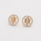 Aretes Religiosos Oro Laminado 18K con Zirconias
