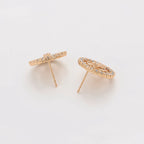Aretes Religiosos Oro Laminado 18K con Zirconias