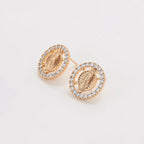 Aretes Religiosos Oro Laminado 18K con Zirconias