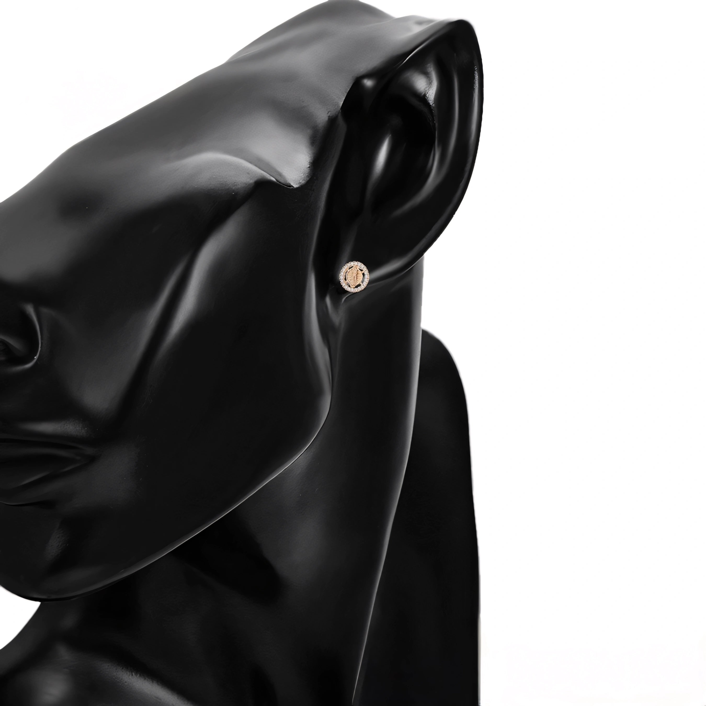 Aretes Religiosos Oro Laminado 18K con Zirconias