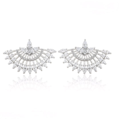 Aretes Serie Deluxe Chapado en Platino con Zirconias