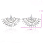 Aretes Serie Deluxe Chapado en Platino con Zirconias