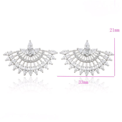 Aretes Serie Deluxe Chapado en Platino con Zirconias