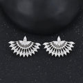 Aretes Serie Deluxe Chapado en Platino con Zirconias