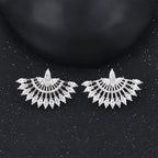 Aretes Serie Deluxe Chapado en Platino con Zirconias