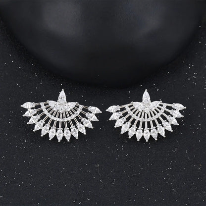Aretes Serie Deluxe Chapado en Platino con Zirconias