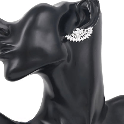 Aretes Serie Deluxe Chapado en Platino con Zirconias