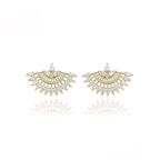 Aretes Serie Deluxe Oro Laminado 14K con Zirconias