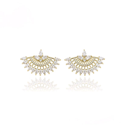 Aretes Serie Deluxe Oro Laminado 14K con Zirconias