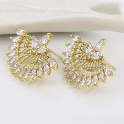 Aretes Serie Deluxe Oro Laminado 14K con Zirconias