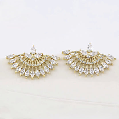 Aretes Serie Deluxe Oro Laminado 14K con Zirconias