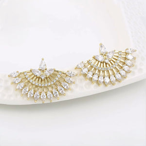 Aretes Serie Deluxe Oro Laminado 14K con Zirconias