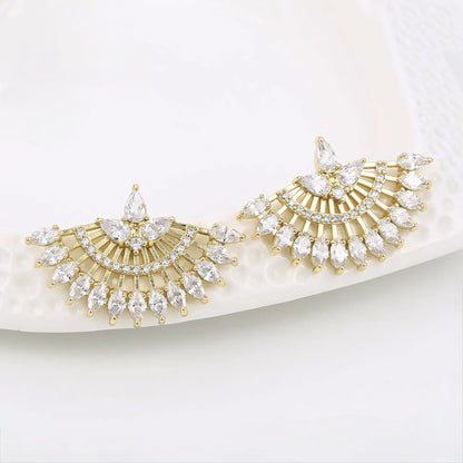 Aretes Serie Deluxe Oro Laminado 14K con Zirconias