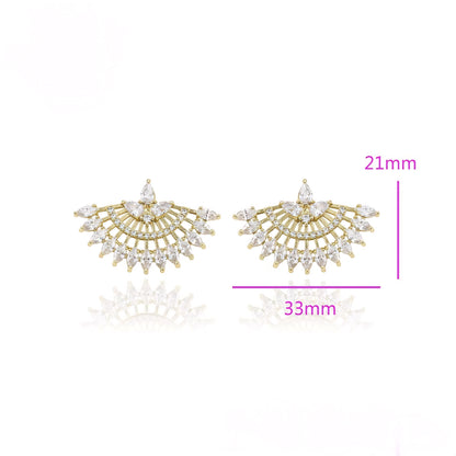 Aretes Serie Deluxe Oro Laminado 14K con Zirconias