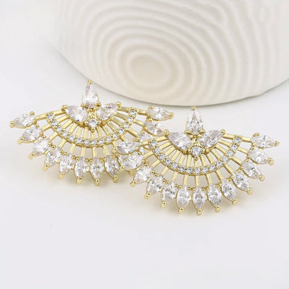 Aretes Serie Deluxe Oro Laminado 14K con Zirconias