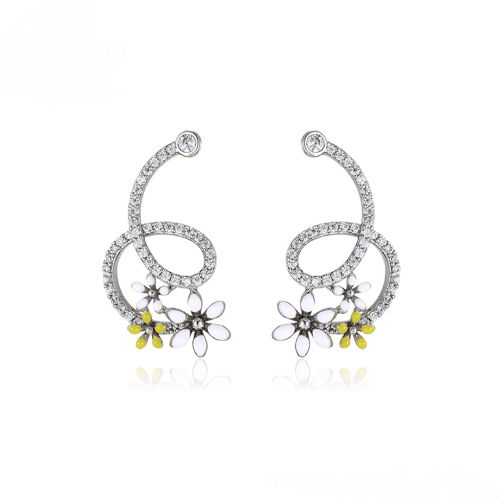 Aretes Serpiente Largos Chapados en Platino