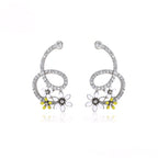 Aretes Serpiente Largos Chapados en Platino