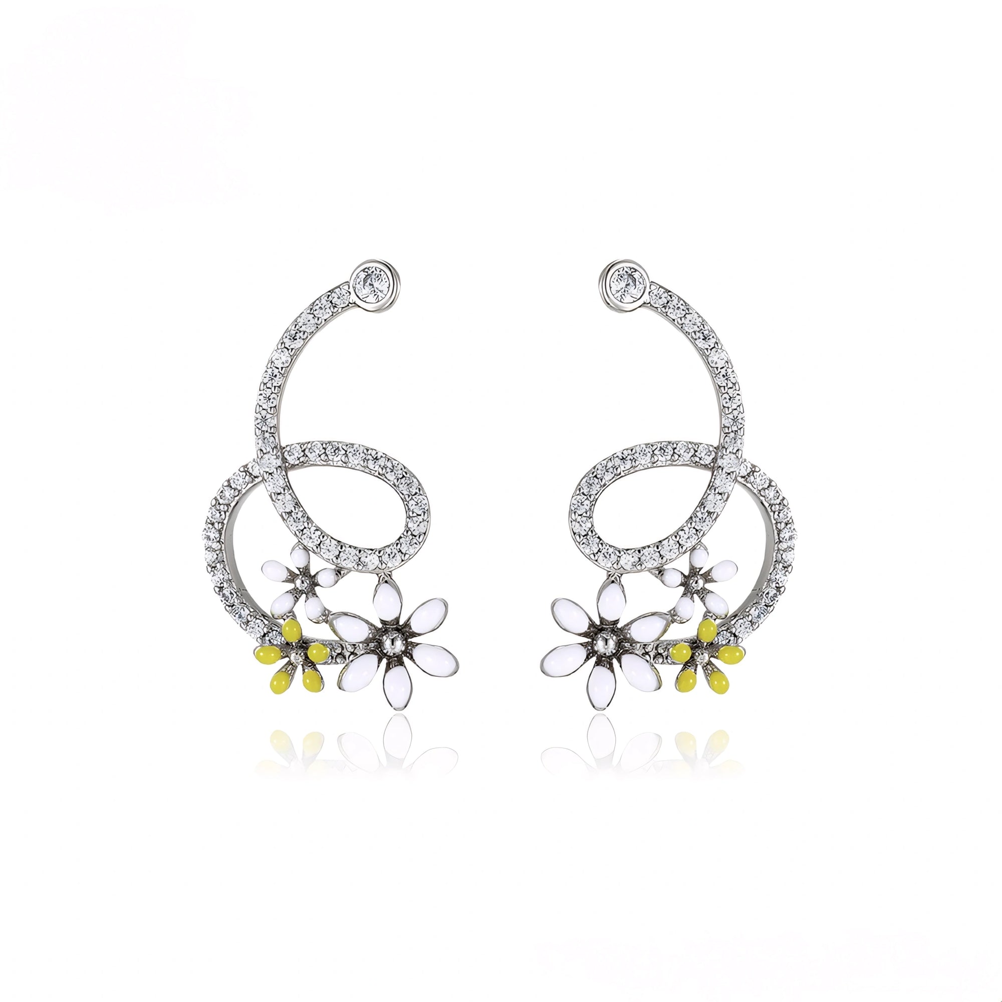 Aretes Serpiente Largos Chapados en Platino
