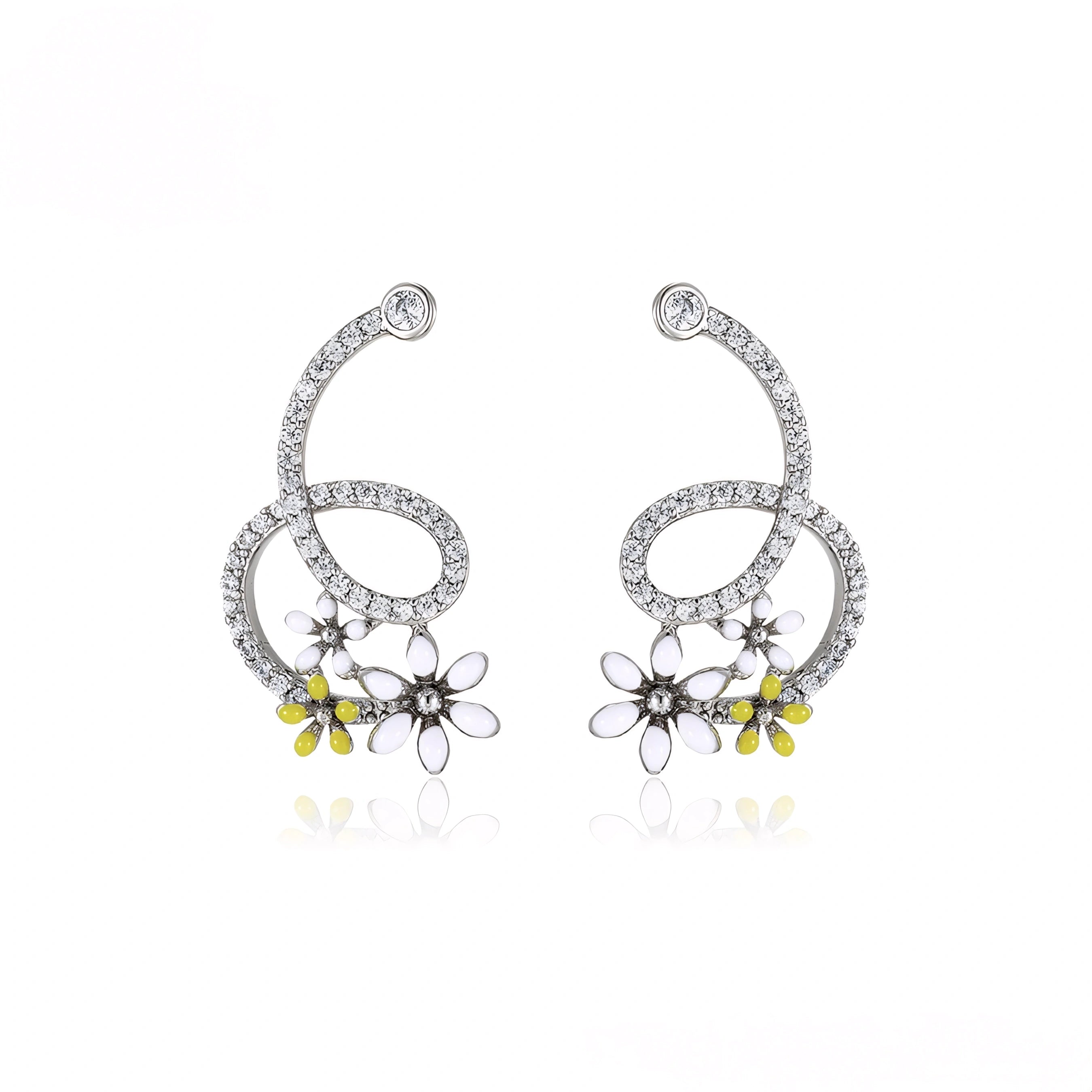 Aretes Serpiente Largos Chapados en Platino