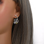 Aretes Serpiente Largos Chapados en Platino