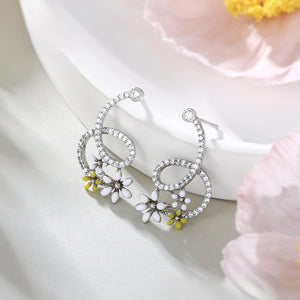 Aretes Serpiente Largos Chapados en Platino