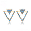Aretes Triangulares Elegantes Oro Laminado 18K