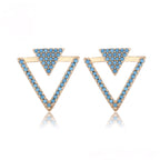 Aretes Triangulares Elegantes Oro Laminado 18K