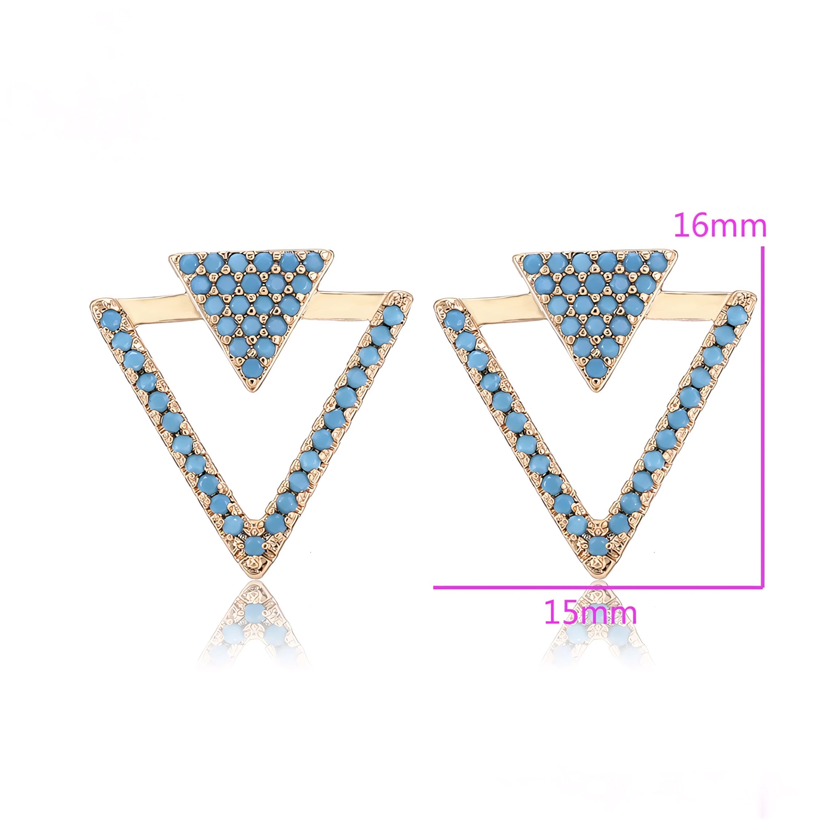 Aretes Triangulares Elegantes Oro Laminado 18K