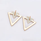 Aretes Triangulares Elegantes Oro Laminado 18K