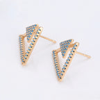 Aretes Triangulares Elegantes Oro Laminado 18K