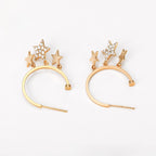 Arracada con Estrellas Colgantes en Oro Laminado 18K