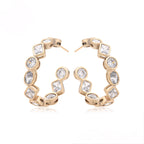 Arracada con Zirconias Oro Laminado 18K