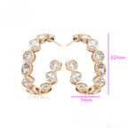 Arracada con Zirconias Oro Laminado 18K