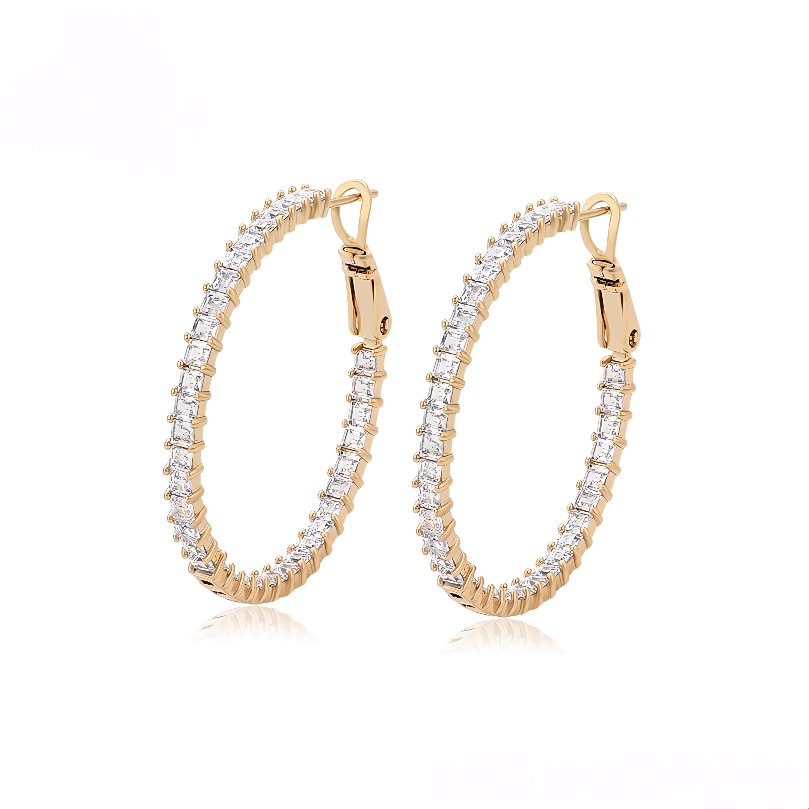Arracada Deluxe con Zirconias Oro Laminado 18K